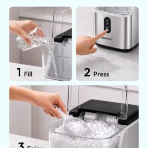 EUHOMY Nugget Ice Maker Countertop, Ready in 7 Mins