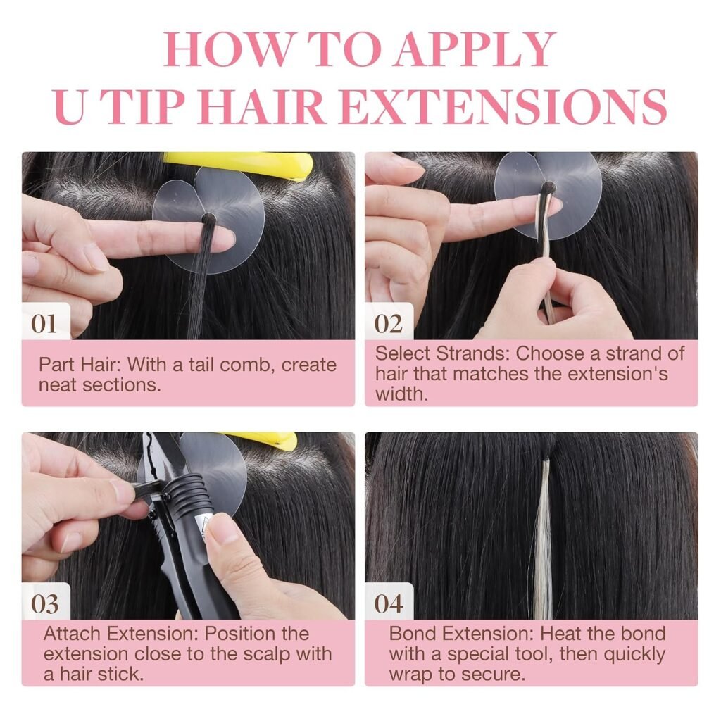 U Tip Hair Extensions, Hot Fusion Pre-Bonded Keratin 22inch 50g 50S