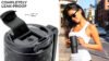 HydroJug Coffee Traveler 20oz Ceramic-Lined Mug with Handle, Noire Satin