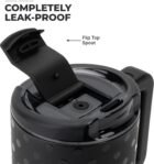 HydroJug Coffee Traveler 20oz Ceramic-Lined Mug with Handle, Noire Satin